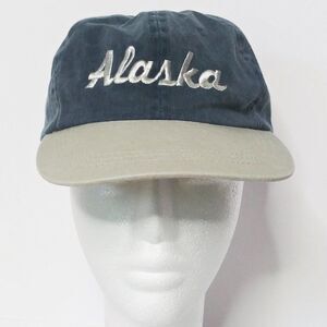 ARCTIC CIRCLE‎ Alaska Adjustable Hat AK Embroidered Navy Blue & Tan Baseball Cap
